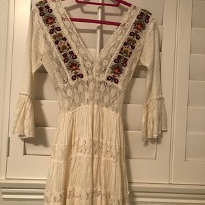 Lace free people dress with floral detail